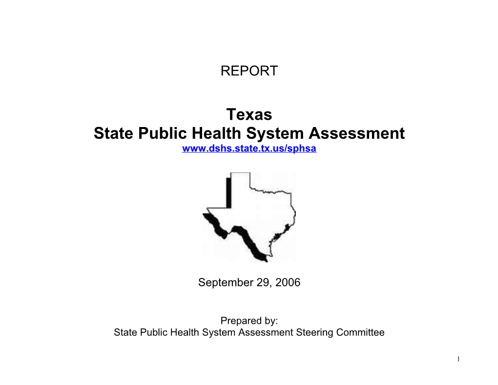 State Public Health System Assessment