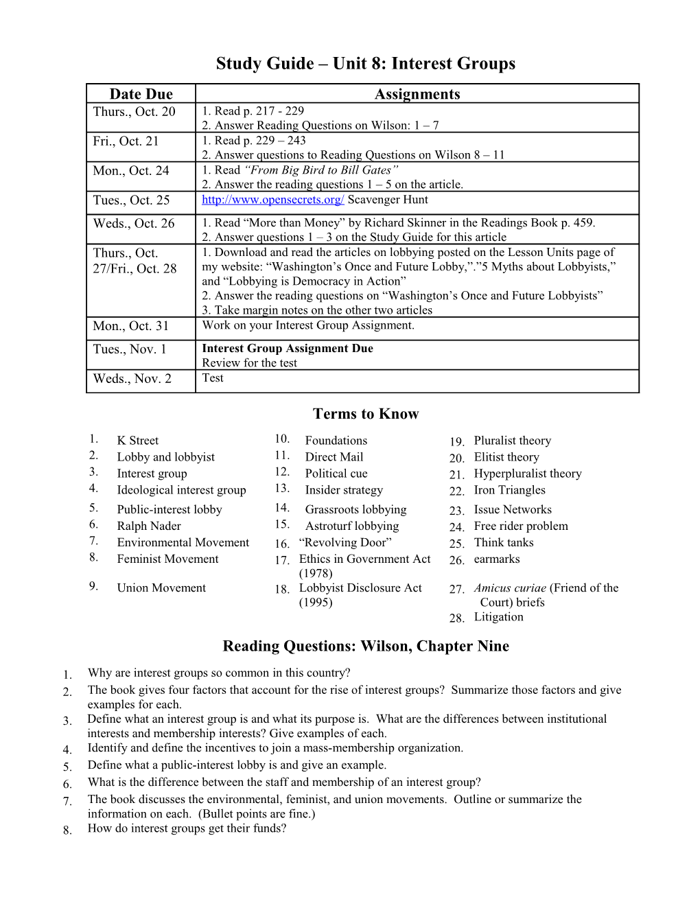 Study Guide: the American System Chapters 1 2