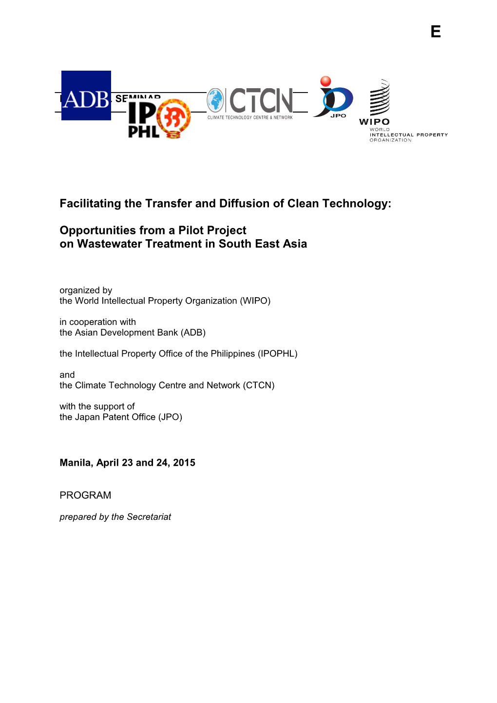 Facilitating the Transfer and Diffusion of Clean Technology