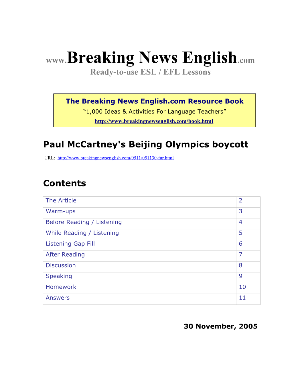 Paul Mccartney's Beijing Olympics Boycott