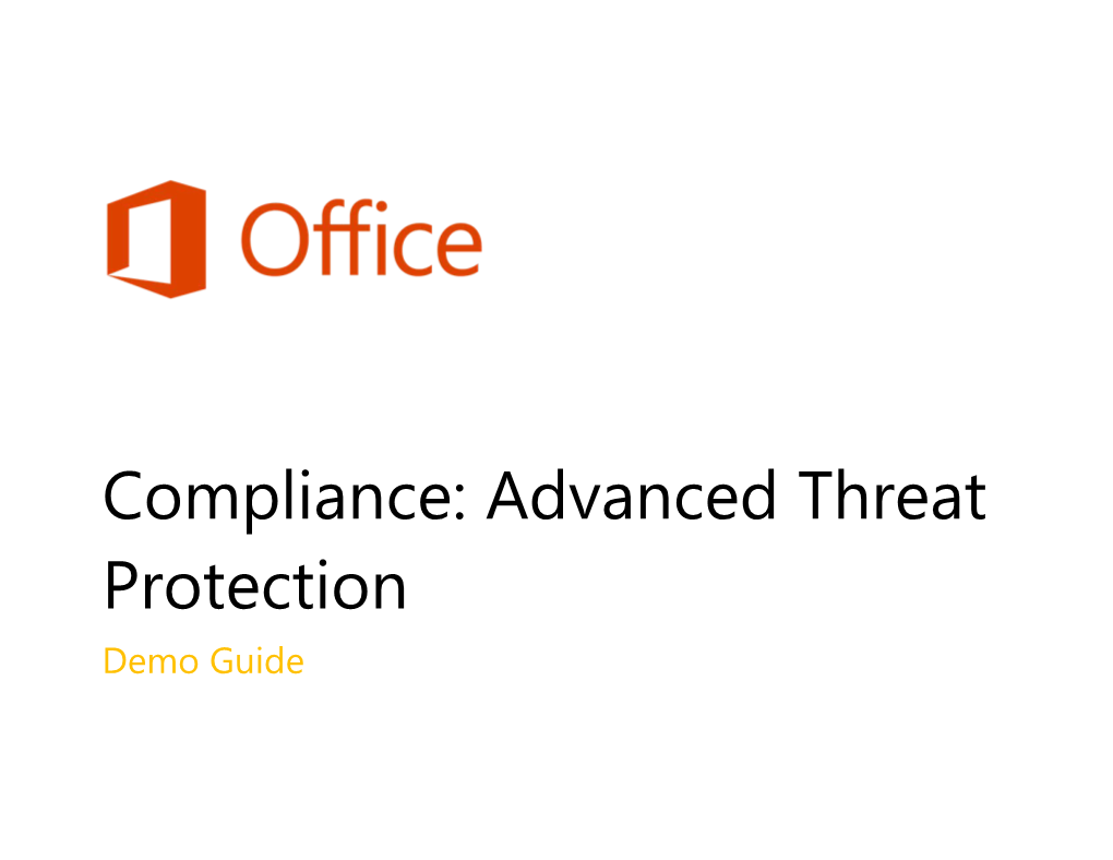 Compliance: Advanced Threat Protection