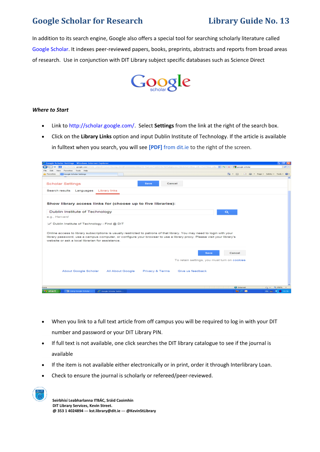 Google Scholar for Research Library Guide No. 13