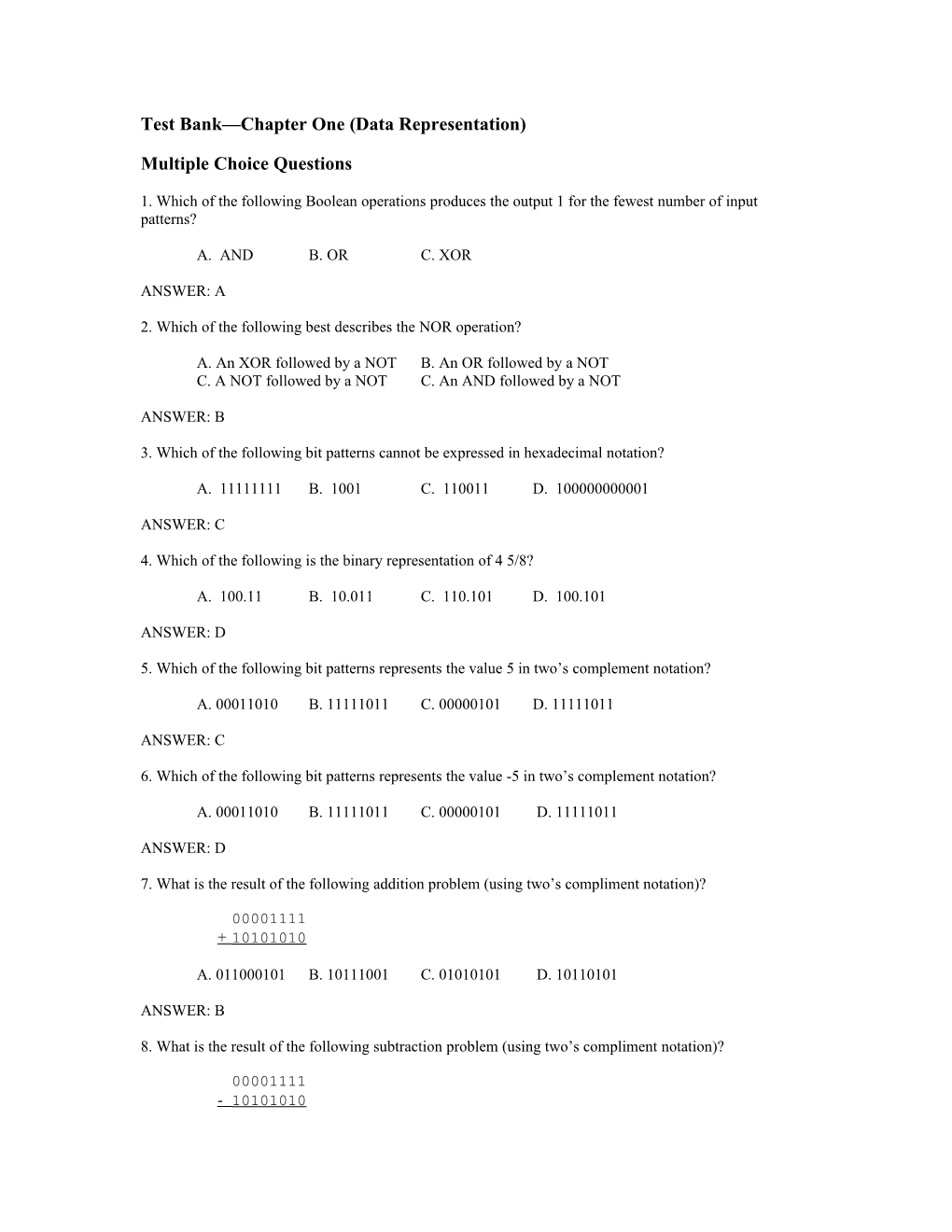 Test Bank Chap. 1 (9Th Ed.)