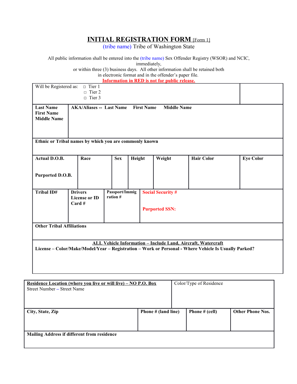 INITIAL REGISTRATION FORM Form 1