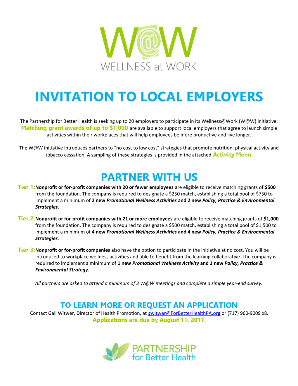 Invitation to Local Employers