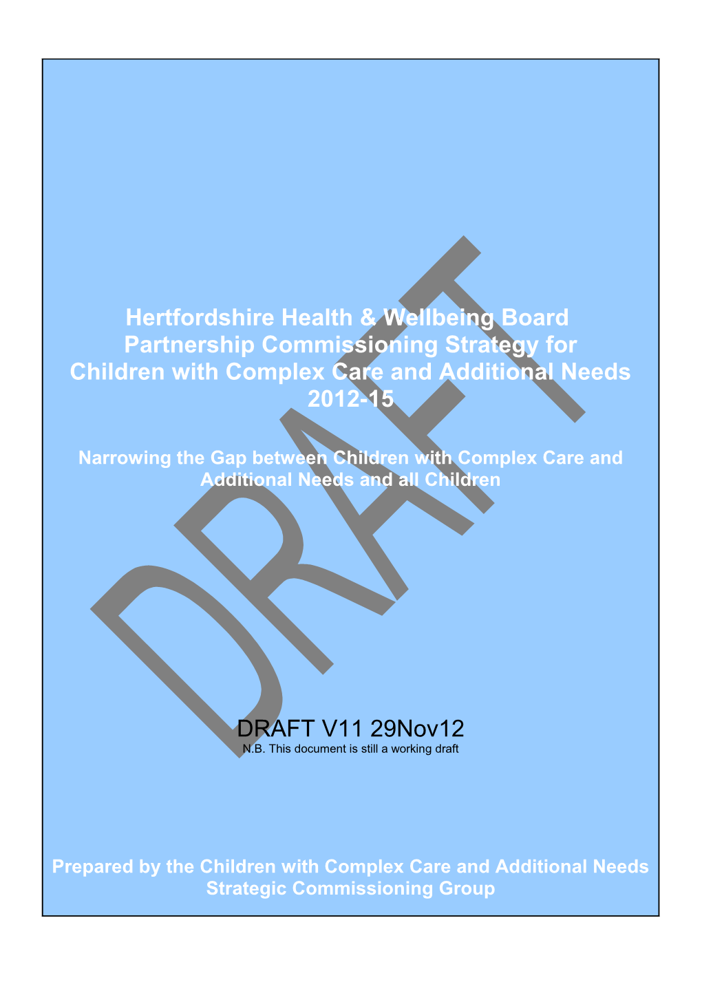 Foreword from the Chair of the Children with Complex Care and Additional Needs Commissioning