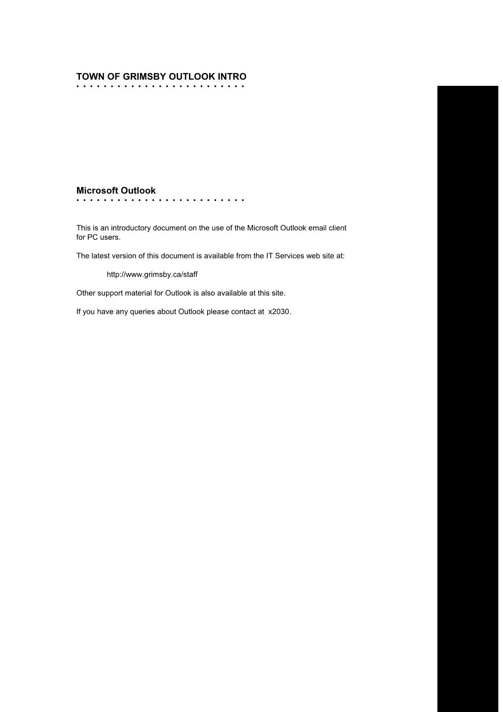 Microsoft Outlook : Getting Started