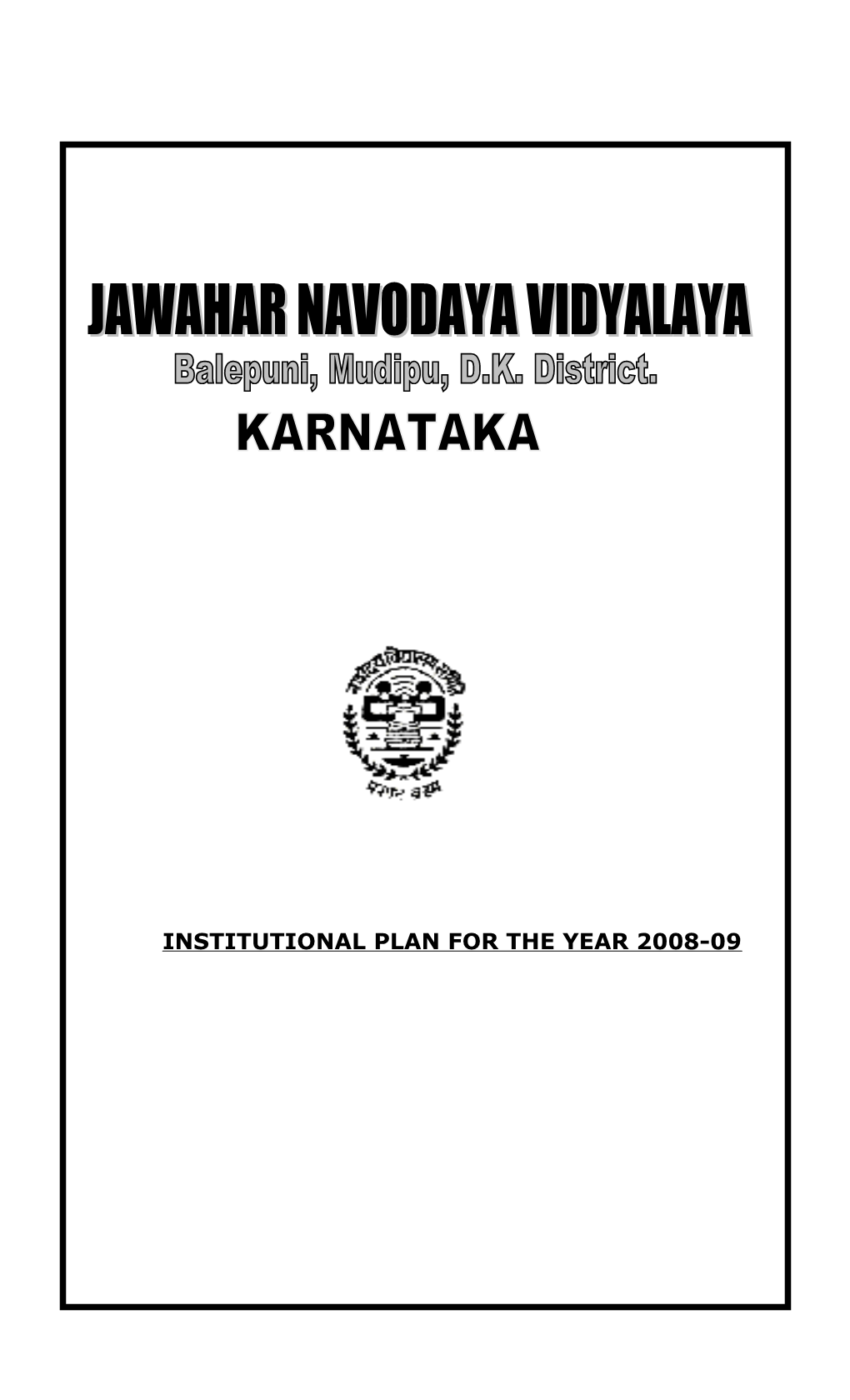 Institutional Plan for the Year 2006-07