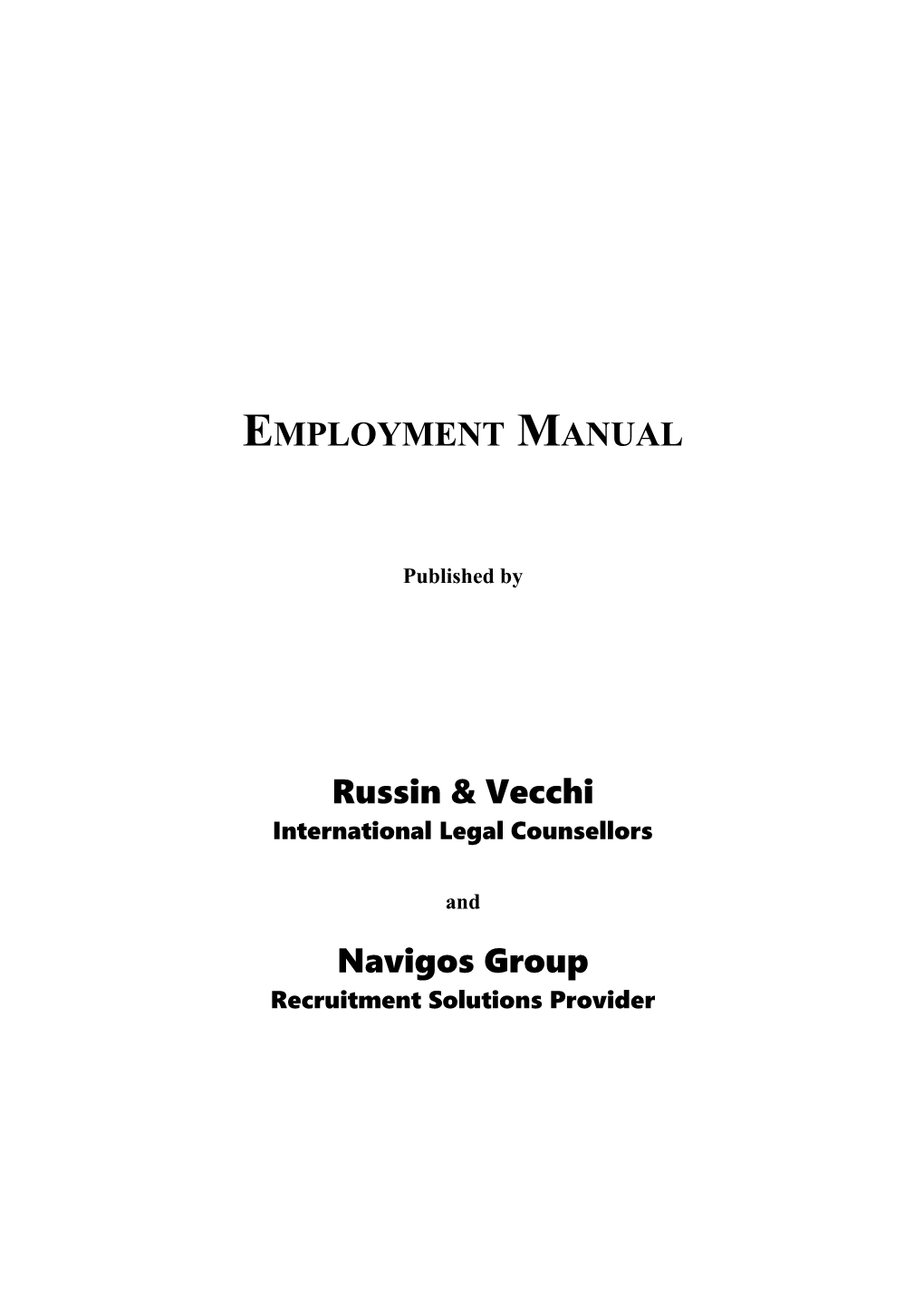 Employment Manual