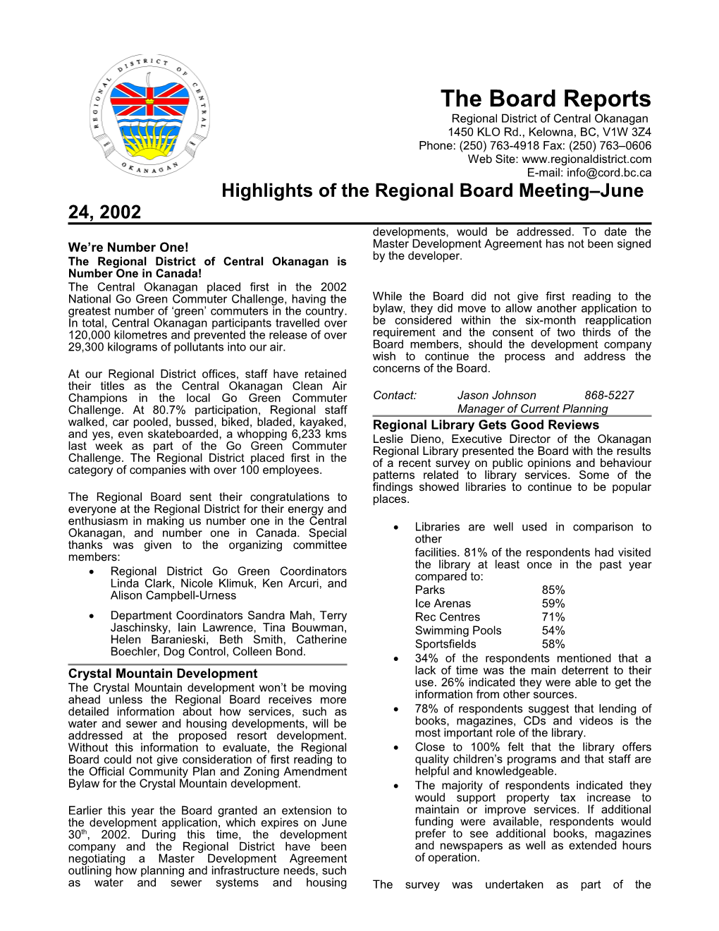 The Board Reports