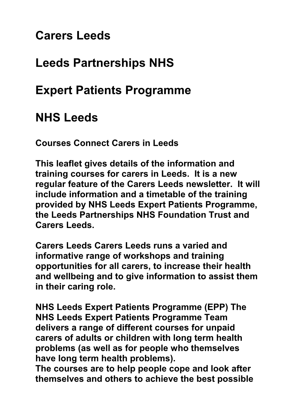 Leeds Partnerships NHS