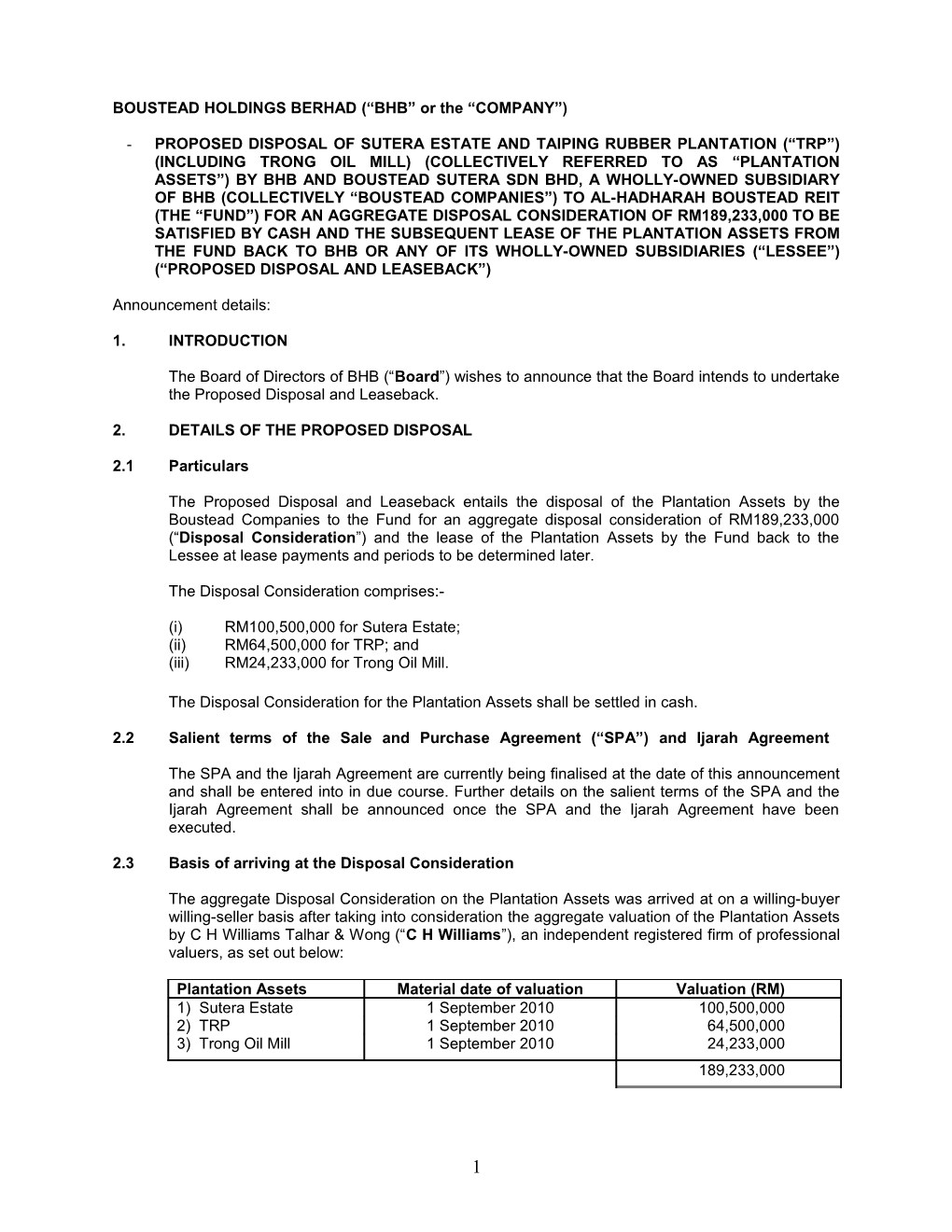 Atlan Holdings Bhd ( Ahb Or the Company )