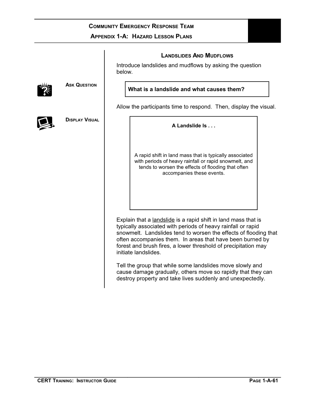 Landslides and Mudflows