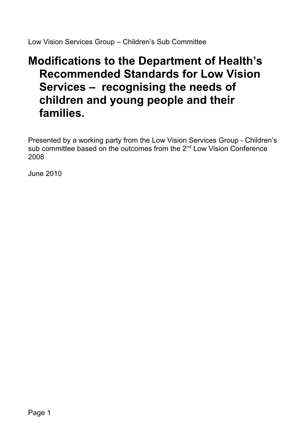 Low Vision Services Group Children S Sub Committee