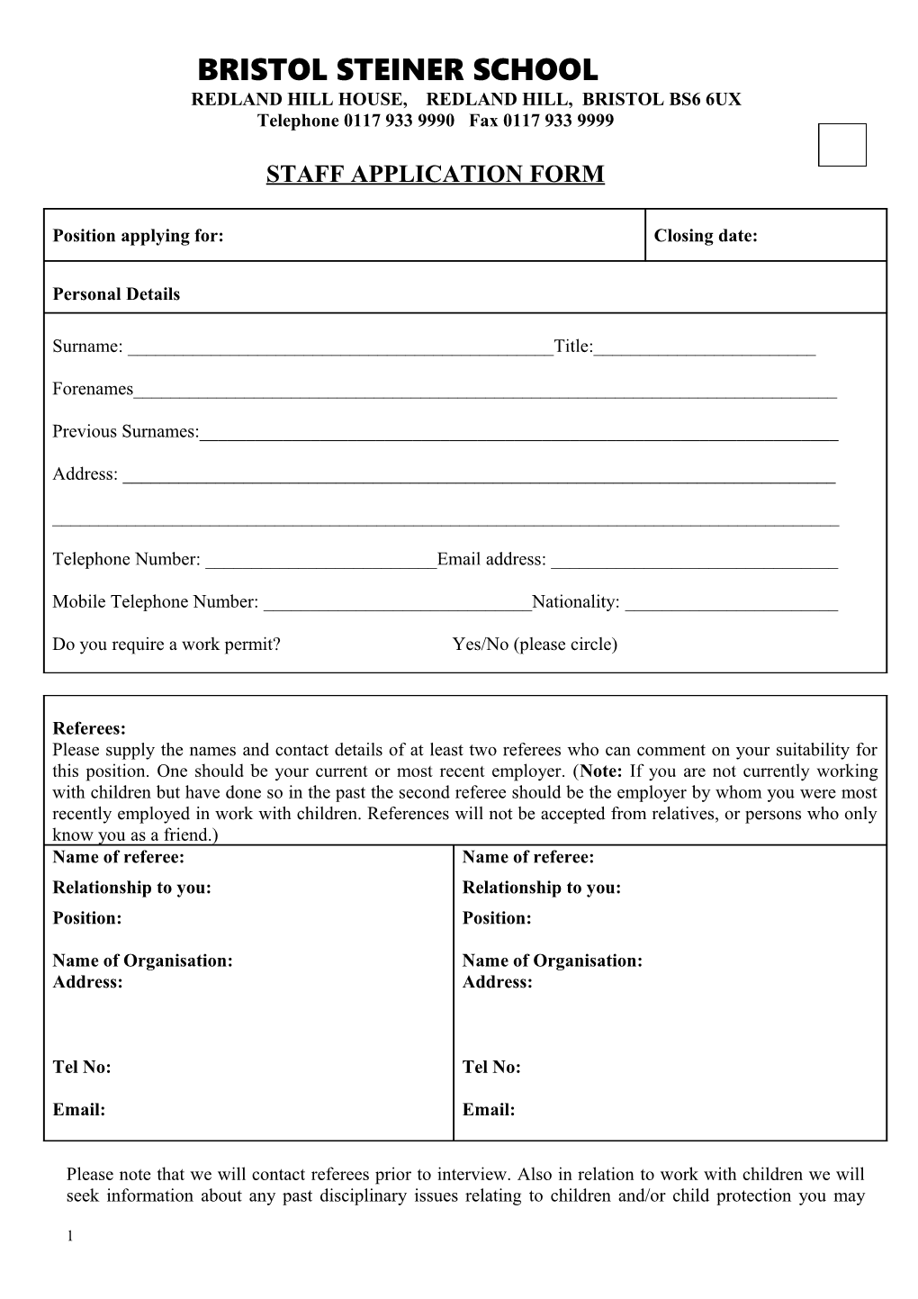 Staff Application Form.Wpd