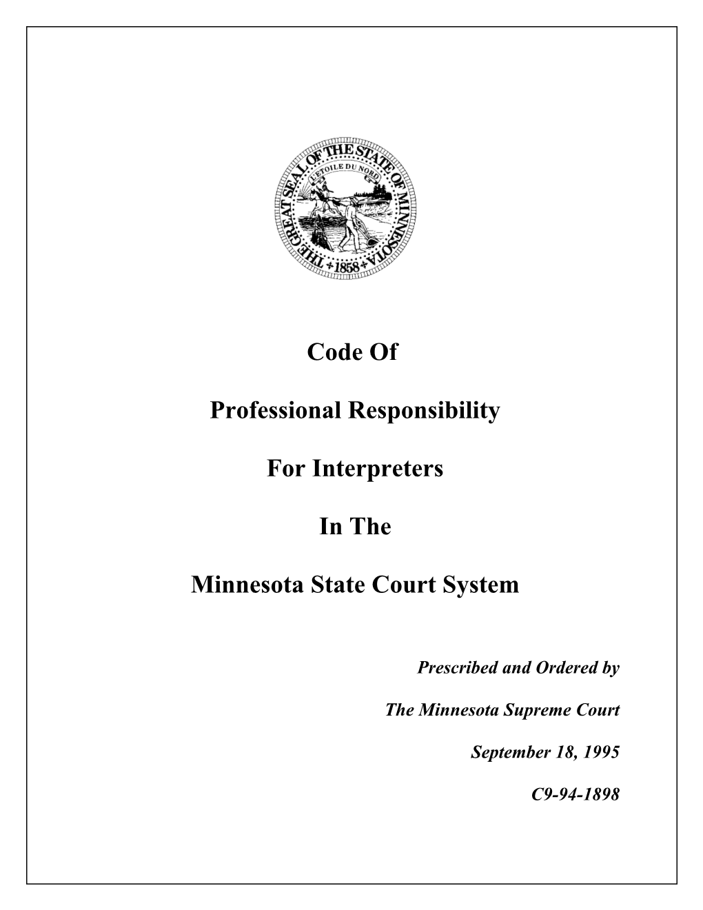 Code of Professional Responsibility For