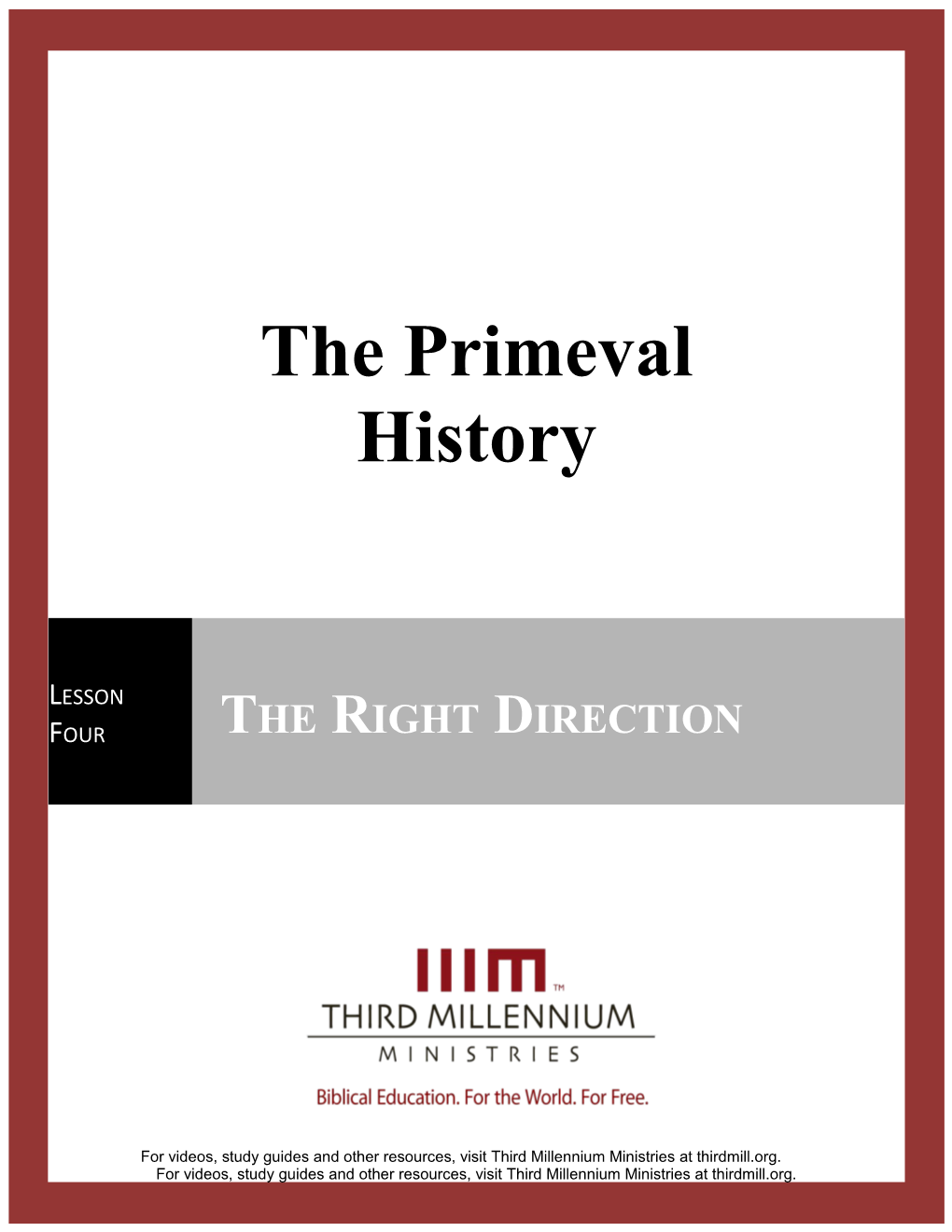 The Primeval History, Lesson 4