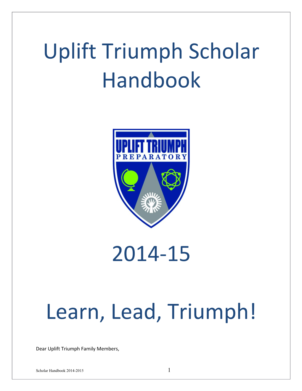 Uplift Triumph Scholar Handbook