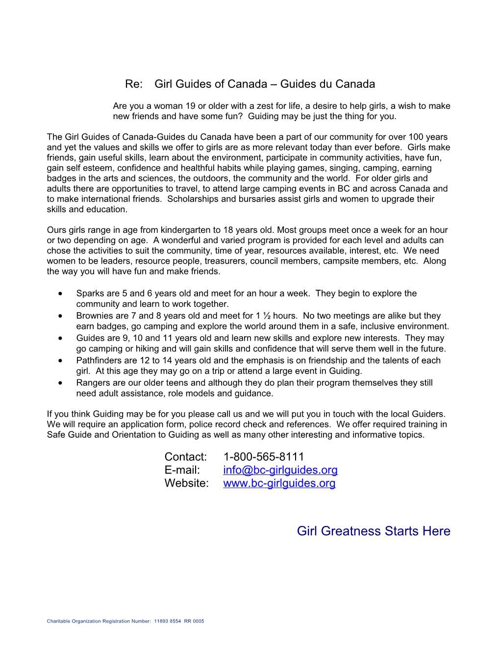 Re:Girl Guides of Canada Guides Du Canada