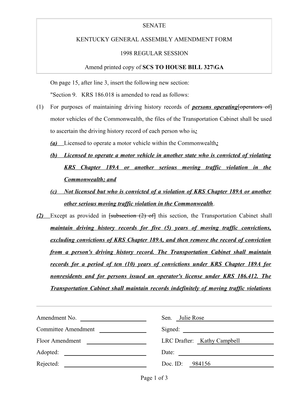 Scs to House Bill 327 Ga