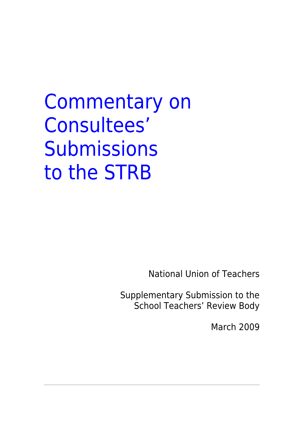 Draft Strb Submission: February 2009
