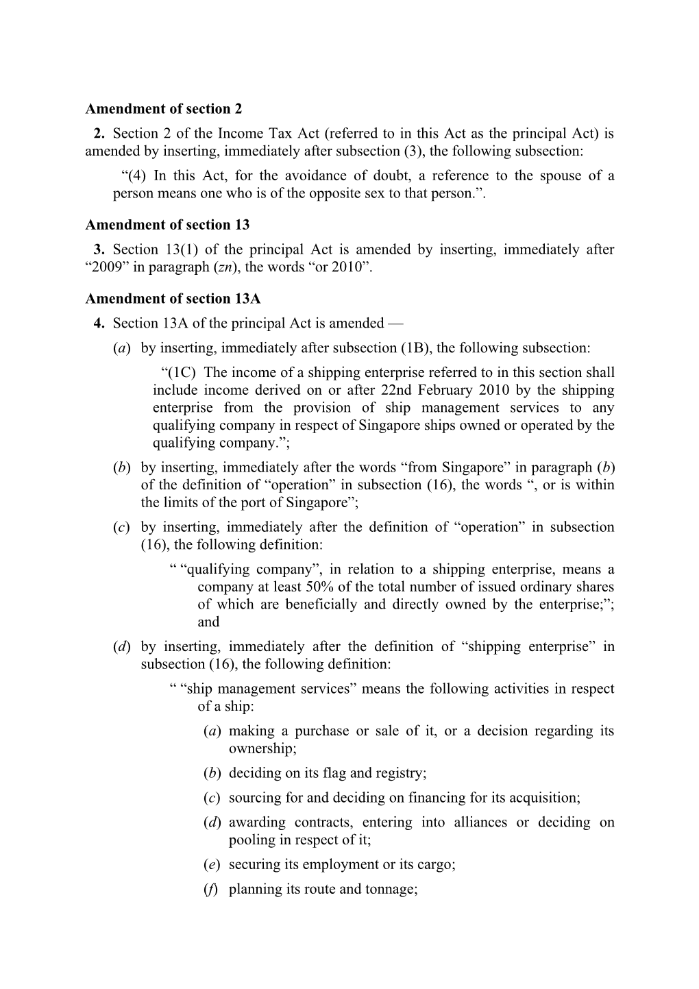 Amendment of Section 2