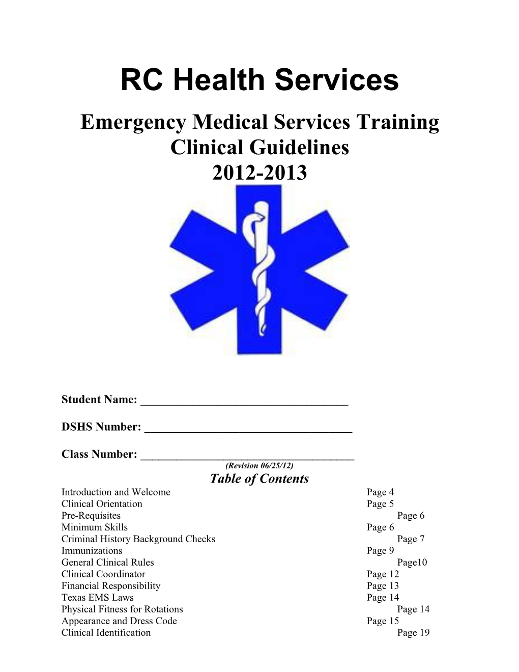 Emergency Medical Services Training