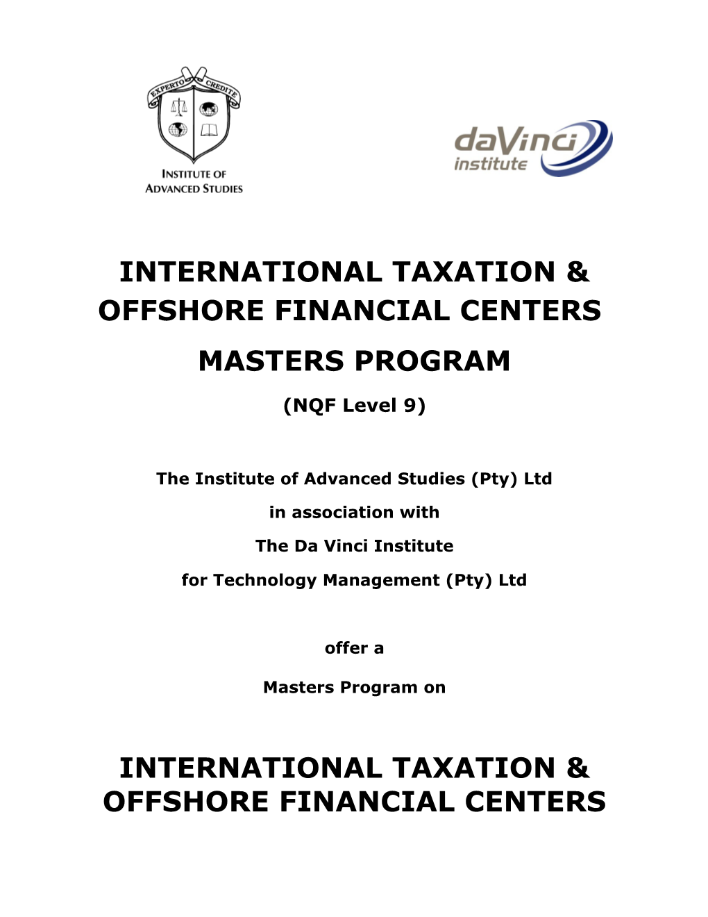International Taxation Offshore Financial Centers