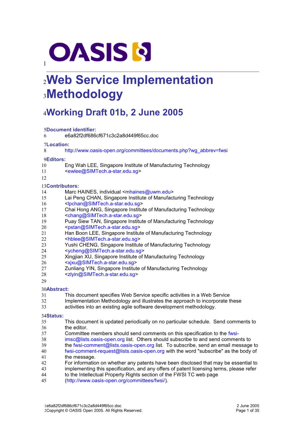 Web Service Implementation Methodology