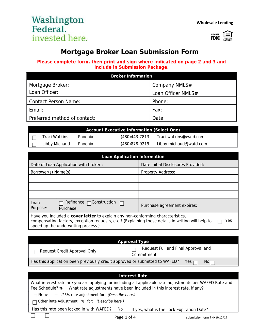 Mortgage Broker Loan Submission Form