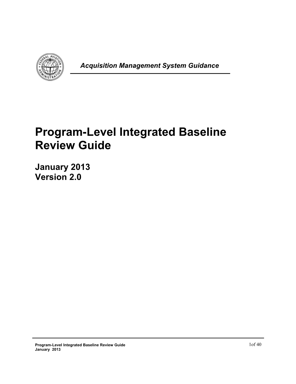 Program-Level Integrated Baseline Review Guide