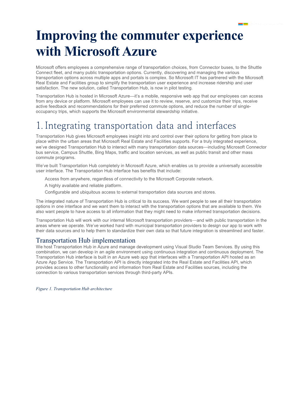 Improving the Commuter Experience with Microsoft Azure