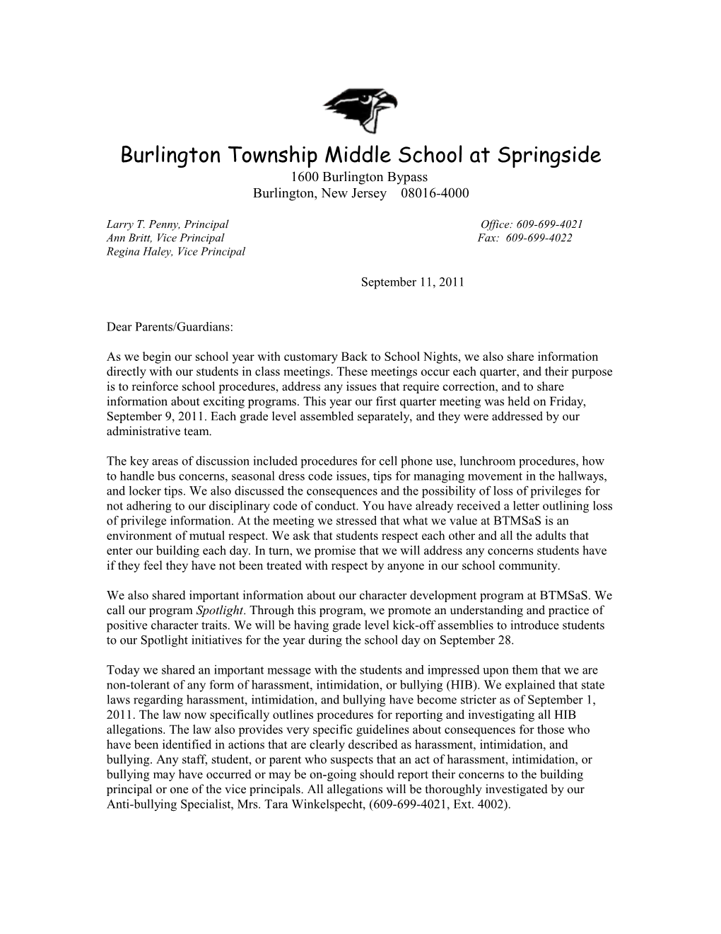 Burlington Township Middle School at Springside