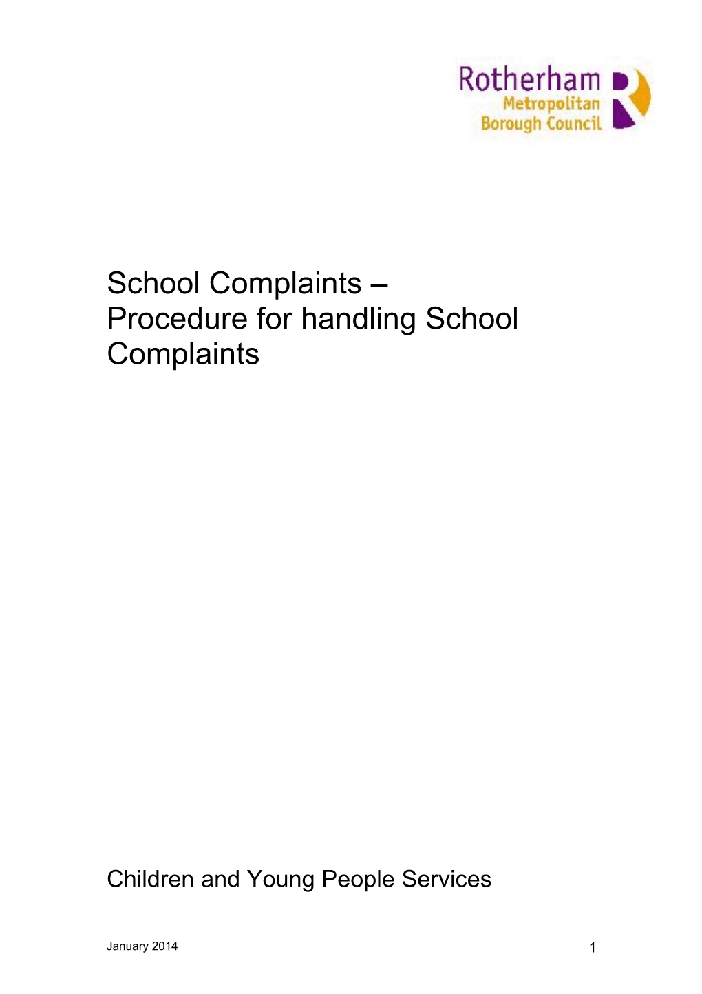 Procedure for Handling School Complaints