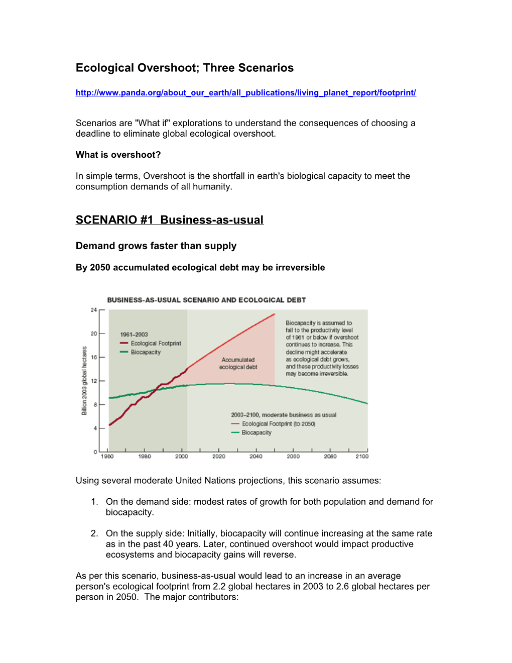 Scenarios for Reducing Ecological Overshoot