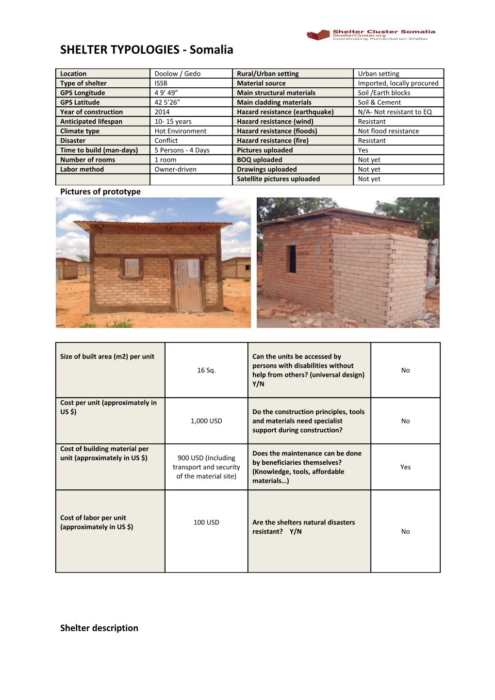 SHELTER TYPOLOGIES - Somalia