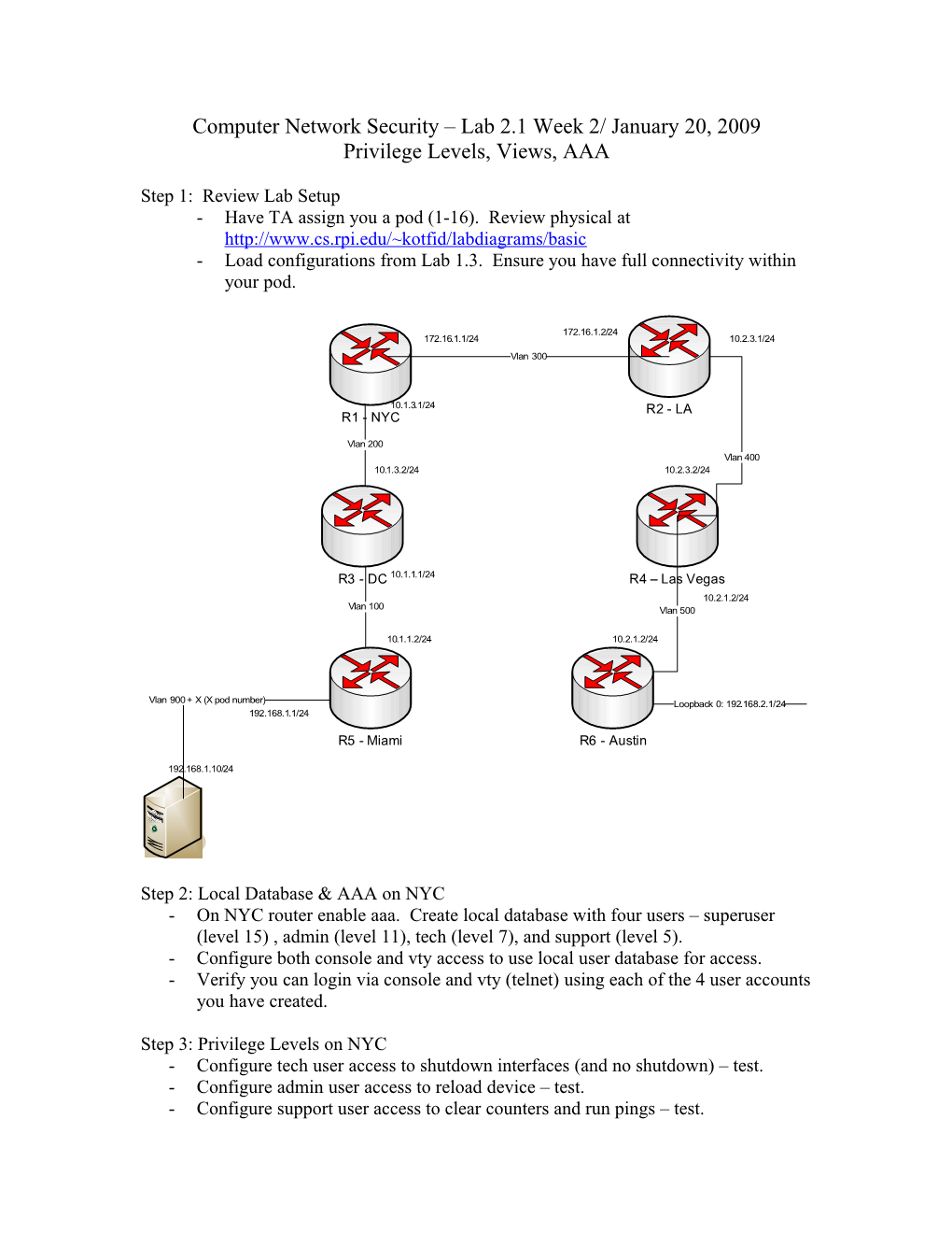 Computer Network Security Lab 2 Week 1/ January 24, 2006