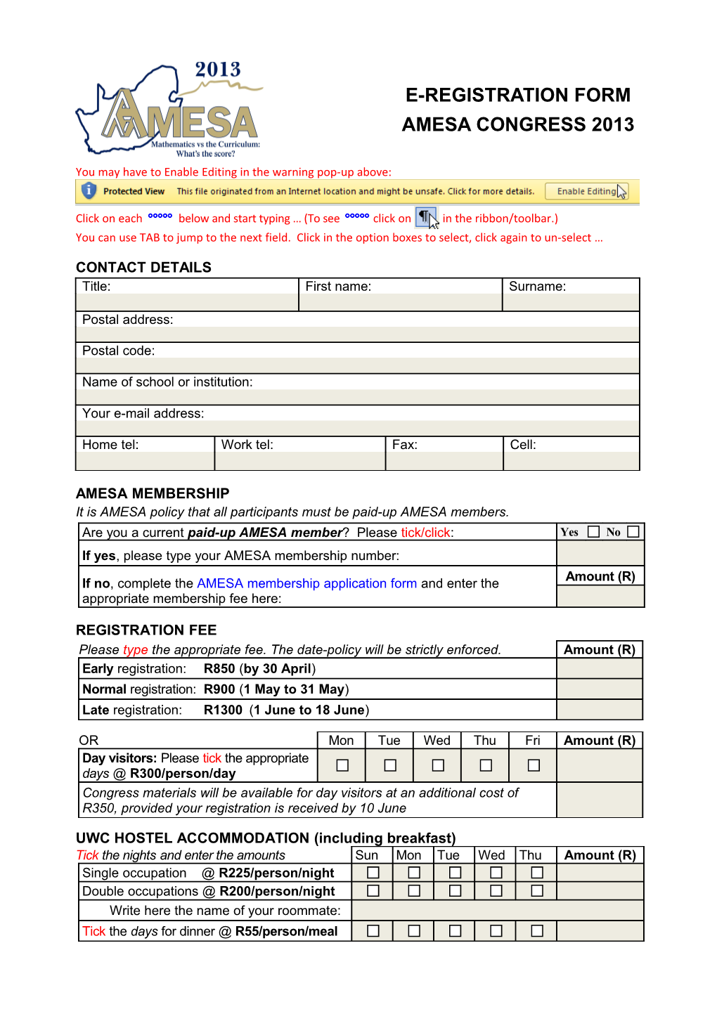 E-Registration Form