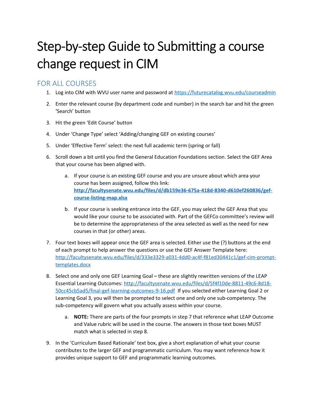 Step-By-Step Guide to Submitting a Course Change Request in CIM