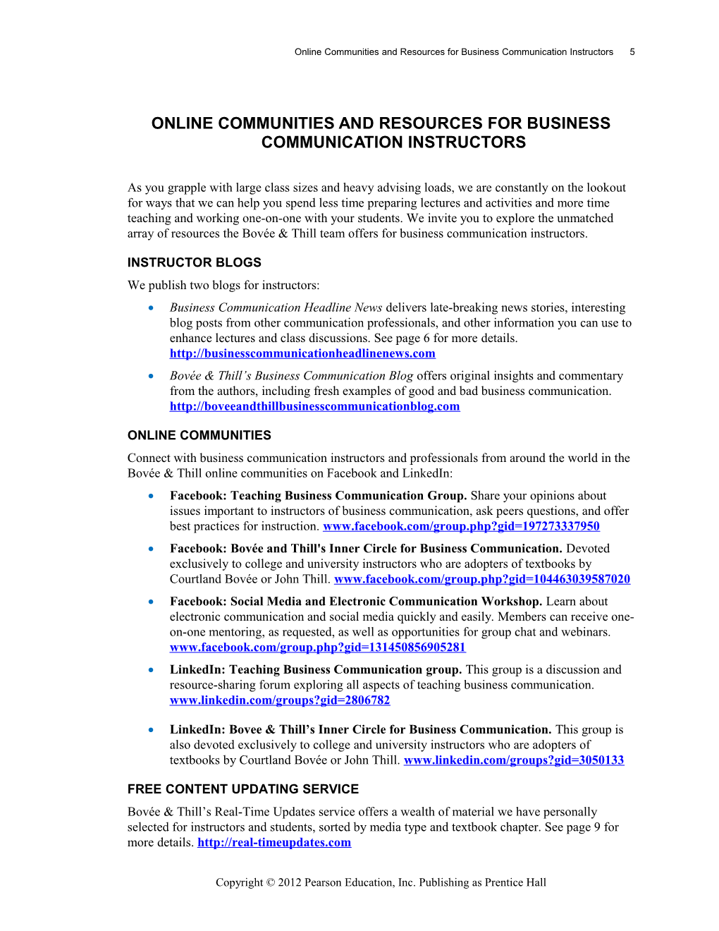 Online Communities and Resources for Business Communication Instructors