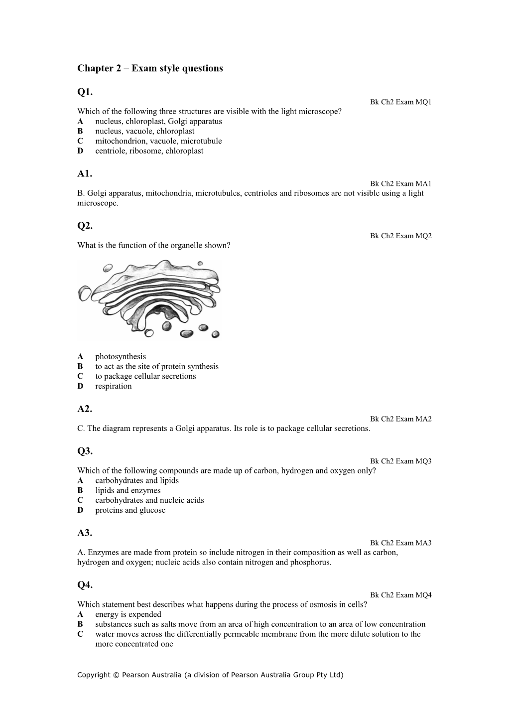 Chapter 2 Exam Style Questions