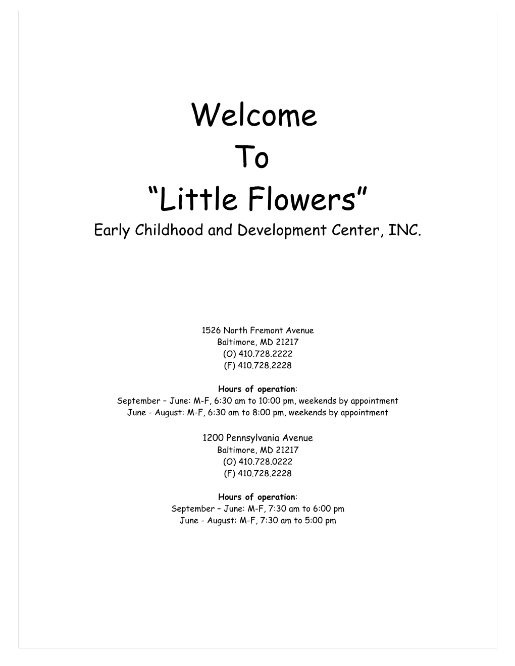 Early Childhood and Development Center, INC