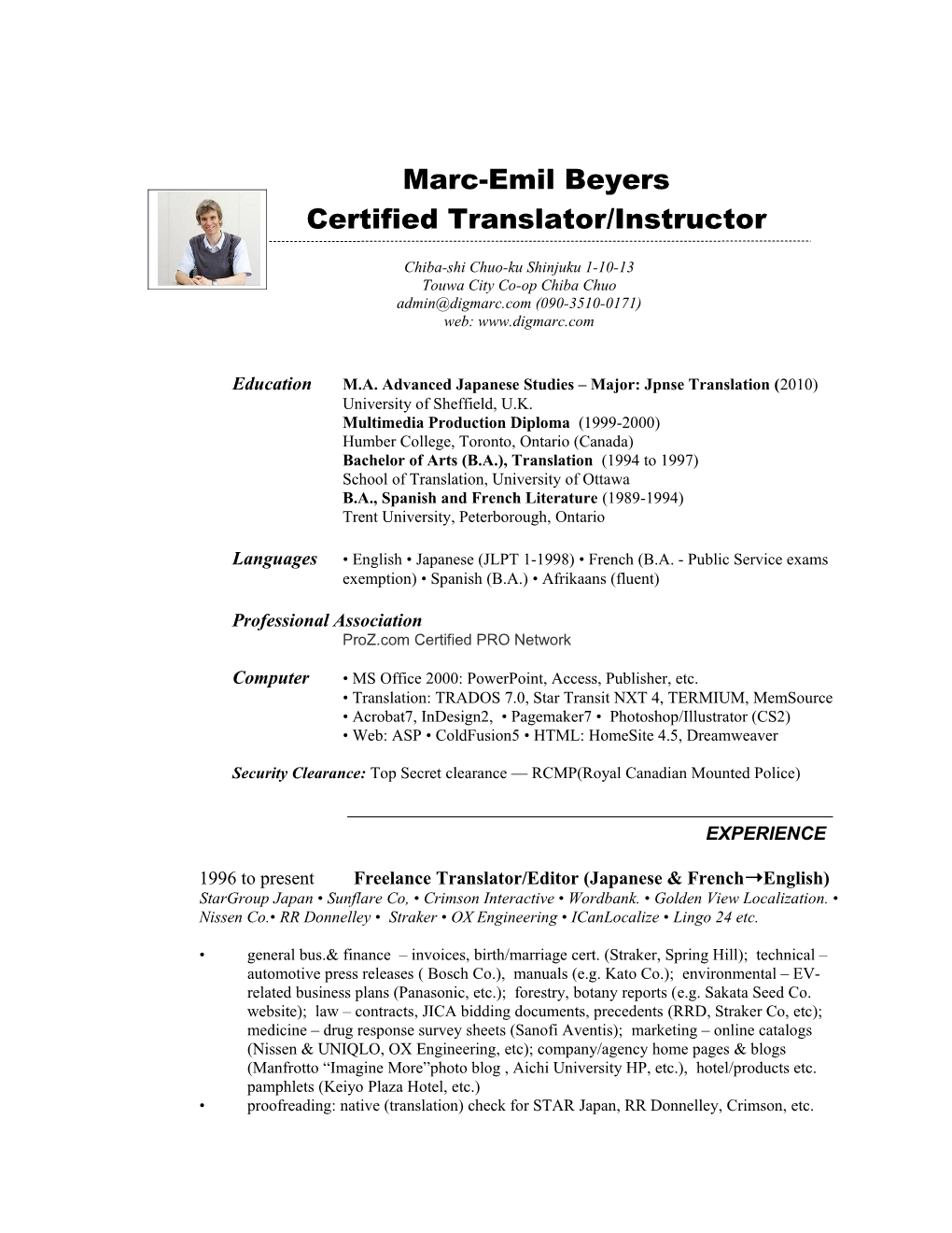 Certified Translator/Instructor