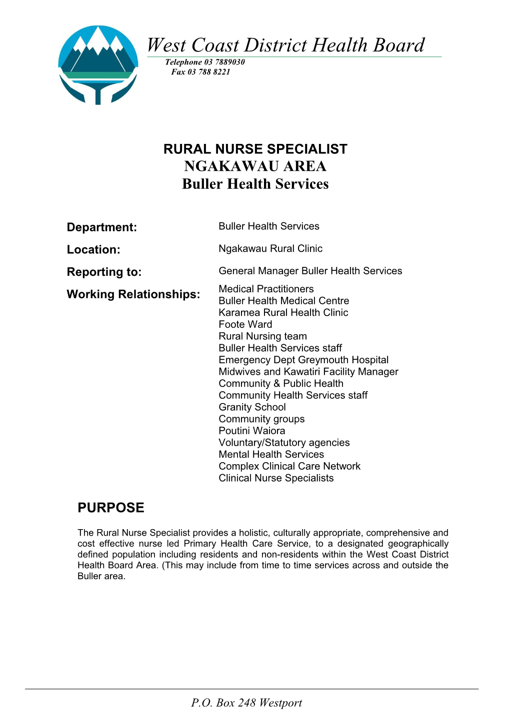 Rural Nurse Specialist