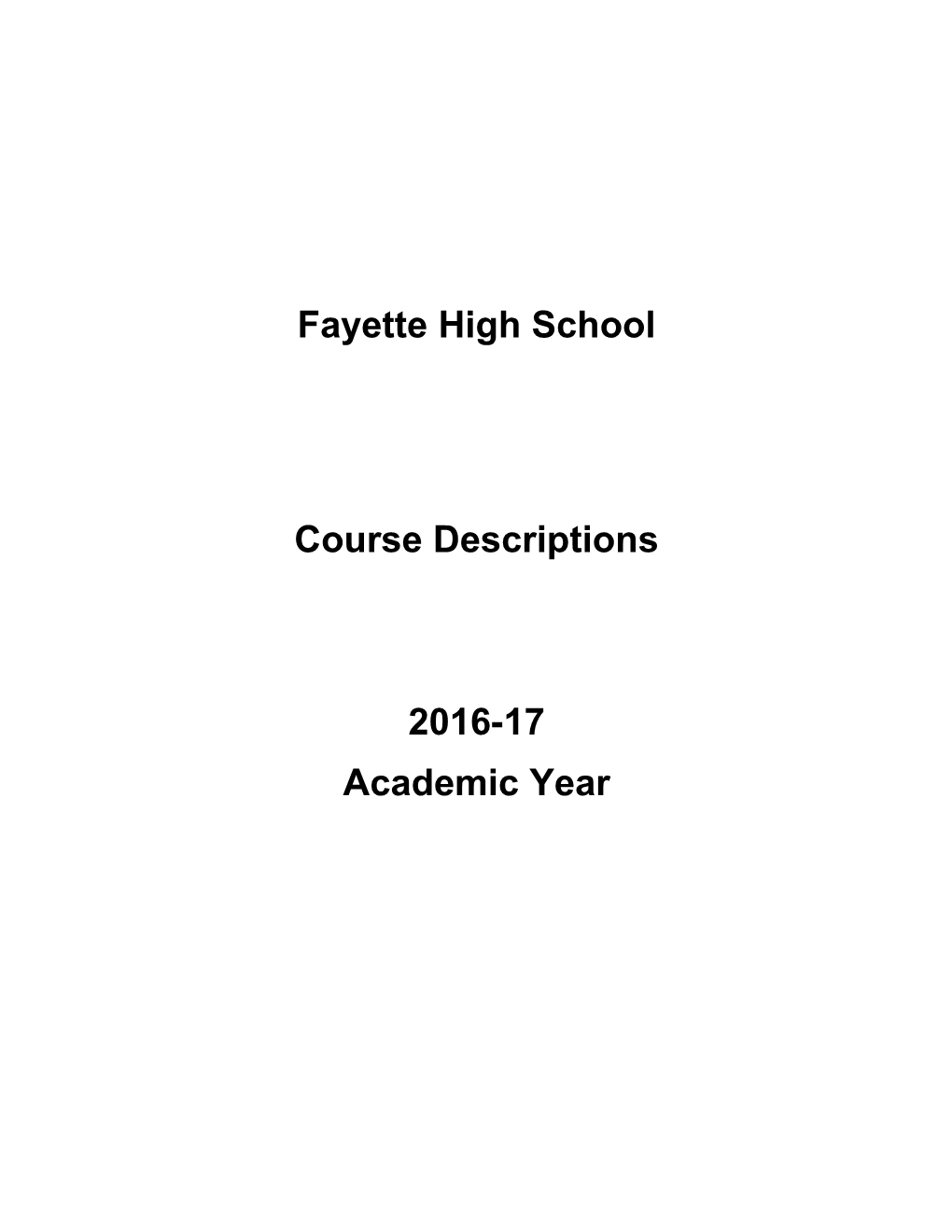 Fayette High School