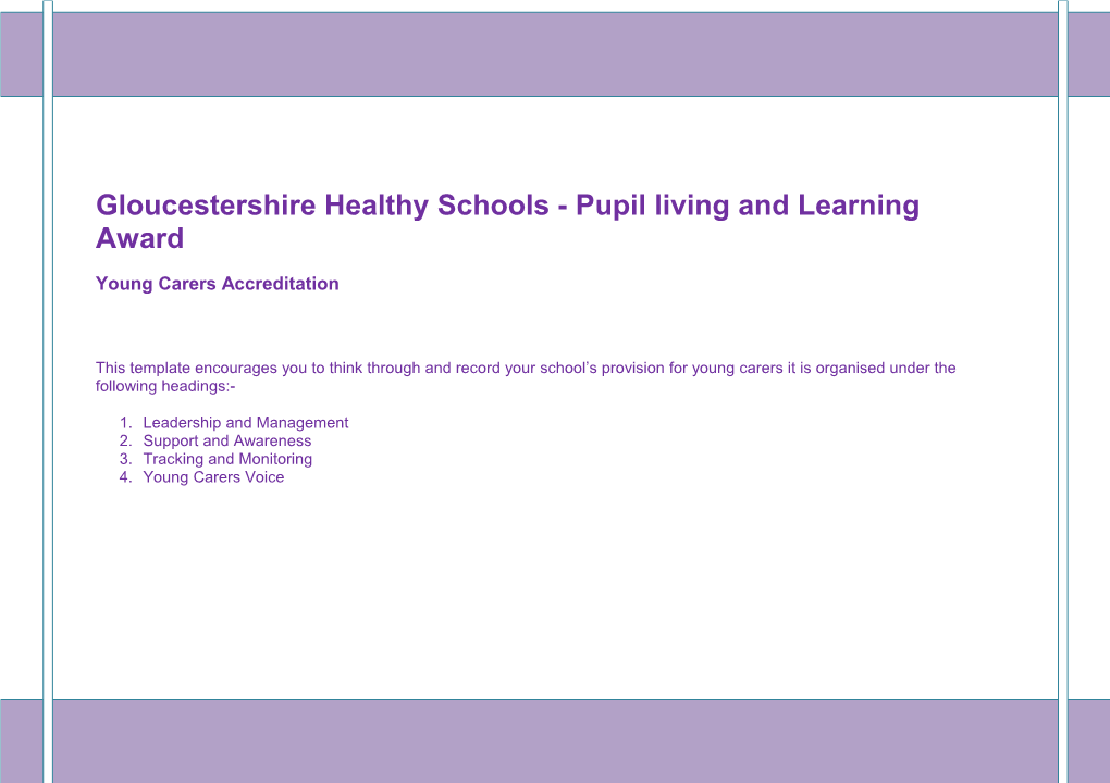 Gloucestershire Healthy Schools - Pupil Living and Learning Award