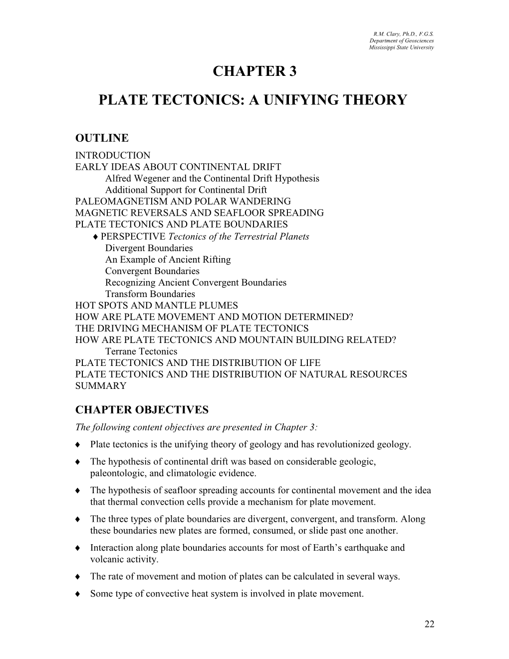 Plate Tectonics: a Unifying Theory