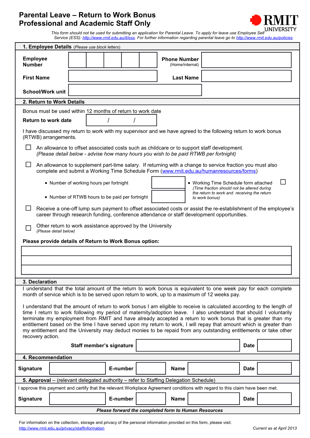 Application for 48/52 Week Employment Cycle