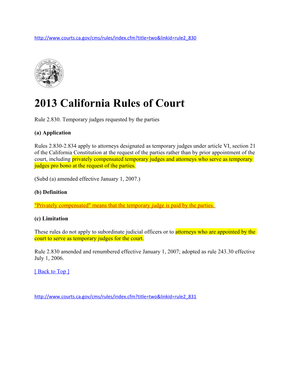 2013 California Rules of Court