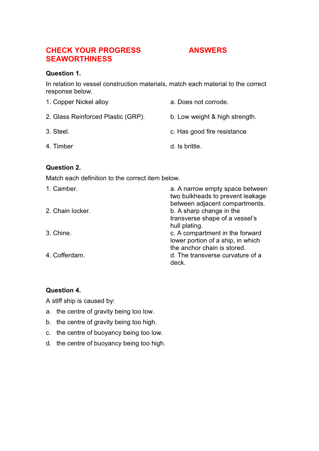 Check Your Progress Answers